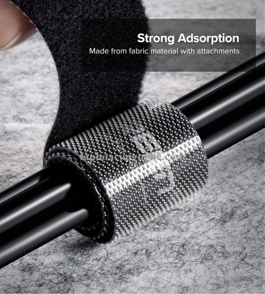 Ugreen 60485 5M cỡ 15mm băng dán Velcro màu đen ngang 1.5cm LP124 30060485